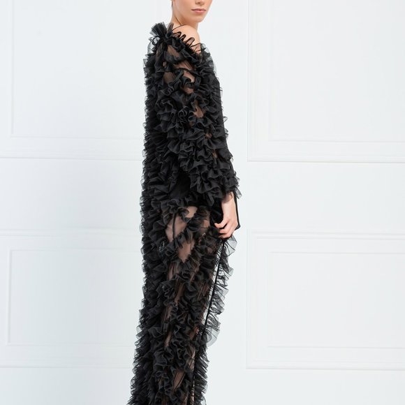 Black Ruffle Tulle Duster Cardigan- 1 left❗️ - Picture 5 of 5
